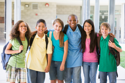 Photo of middle schools students arm in arm